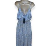 Lulus Sunny Bliss Light Blue Floral Print Tiered Maxi Dress Women's Medium NWT Photo 5