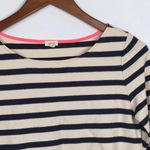 J.Crew |Cream/Navy Striped 3/4 Length Sleeve Top Photo 1