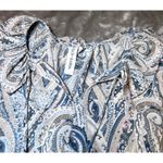 Grace Karma Tiered Dress Womens XL Paisley Long Sleeve Ruffle Collar Bohemian Blue Size 1X Photo 3