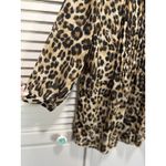 Charter Club Brown/Black Cheetah Button Up Chiffon Long Sleeve Blouse Size M Photo 3