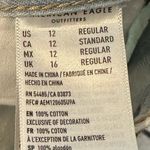 American Eagle  Outfitters Mom Jeans Light Wash High Rise Denim Raw Hem Sz 12 Photo 6
