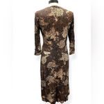 Banana Republic  Women’s Silk Midi Dress Brown Floral Wrap‎ Size Small Photo 2