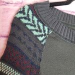 Free People  FAIRGROUND THERMAL WASHED BLACK WIDE NECK PATTERNED BELL SLEEVES XS Photo 2