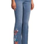Driftwood Kelly Floral Embroidered Mid Rise Bootcut Jean 25 Women’s Blue Photo 0