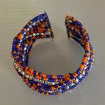 Colorful Beaded Cuff Bracelet Orange Photo 2