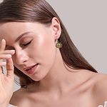 Gold Sun Man in the Moon Earrings, Mismatch Asymmetrical Dangle, Vintage Style Photo 4