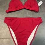 Burgundy‎ two piece swim wear size medium A Photo 0