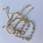 Boutique 18K Gold Plated Pave Heart Beaded Bracelet Photo 3