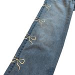 Flying Angel Y2K Baggy Bow Embroidered Jeans, Sz 5/27 Blue Photo 7