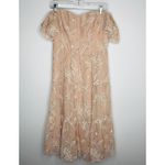 Dress the Population River Fit and Flare Midi Dress Blush Pink Womens Medium Photo 3