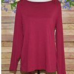 Talbot's Boat Neck Shoulder Tie Ribbed Knit Top Shirt Size L Long Sleeve Pink Size L Photo 0