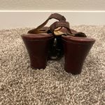 Born Platform Chunky Criss Cross Buckle Slingback Y2K Brown Leather Shoes Size 8 Photo 2