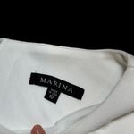 Marina White Boat Neck Embellished Long Sleeve Gown US 10 Photo 5