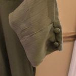 ASOS Design Long Sleeve V Neck Faux Wrap MIDI Dress Olive Green 4 Photo 3