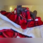 Peaches and Dreams Reindeer Plaid Bathrobe Christmas Red blue Size XL Photo 11
