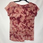 Free People  Pink Tie Dye Eyelet Short Sleeve Tee Shirt Womens XS Casual Boho Photo 7