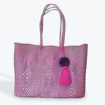 Waterproof Beach tote basket magenta and silver Purple Photo 0