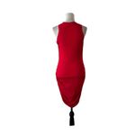SheIn Womens Red Ribbed Sleeveless Ruched Bodycon Tank Dress Casual Beach Sz S Photo 1