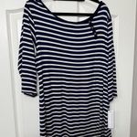 Loveappella Navy and White Striped Long Sleeve Top NWT Photo 2