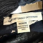 American Eagle  M Blue Floral Maxi Dress Flared Tied Wedding Cottage Boho Fest Photo 5