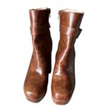 Chase and Chloe Chase &‎ Chloe Chunky Platform Boots Women's 7 Brown Buckle Going Out Photo 1