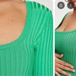 Good American Knit Kelly Green Sweater Long Sleeve Blouse NWT $129 REVOLVE Lux Photo 4