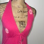 American Eagle  Pink Halter Tie Front Tank Top Photo 2