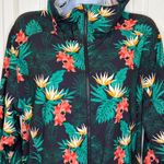 Duluth Trading Company  Tropical Zip up Floral Hooded Jacket XL Green Black Coral Photo 2