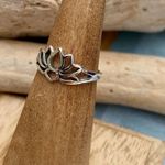 Sterling Silver Lotus Flower Toe Ring Midi Ring Silver Photo 1