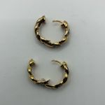 Diamond Huggie Hoop Earrings Twist Gold Over Sterling Silver Photo 3
