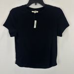 Madewell Regenerative Cotton Ribbed Crewneck Tee Shirt Jet Black Medium NWT Photo 5