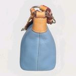 Dooney & Bourke  Shoulderbag Sky Blue Tan All Weather 2‎ Leather Purse Photo 3