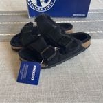 Birkenstock NWT Arizona Shearling Sandals Black Size 38 US 7 Photo 5