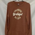 POSITIVE TEES WOSIZE MED Thankful Grateful Blessed CARAMEL Brown SOFT Sweatshirt Photo 6