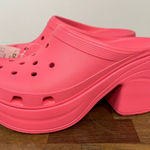 Crocs  Womens Siren Clogs 12 Hot Pink Rubber Platform Heel Closed Toe Chunky Photo 0
