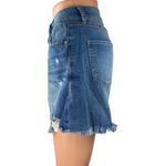 REWASH  Womens Blue Distressed Frayed Raw Hem High Waisted Denim Jeans Shorts 28 Photo 1