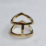 Source Unknown Phantom Linear Knuckle Gold Tone Size 10 Unisex Punk Goth Biker Ring Photo 0