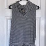 Anthropologie  Dolan Black White Striped Knit Hi Lo Cowl Neck Maxi Dress Small Photo 3