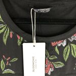 Bloomchic  Floral Mesh Patchwork Ruffle Sleeve Round Neck T-Shirt Black 12 Photo 4