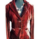 Cache Cranberry Velvet Dip-Dye Jacket Coat Top New Lined $178 NWT Textured Photo 0