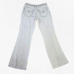 Miss Me Beige Linen Blend Wide Leg Cargo Boho Pants Size Large Y2K 2010s Style Photo 13