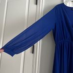 Lulus Water Lilies Royal Blue Maxi Dress XL Long Sleeve Photo 3