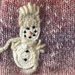 Talbots Vintage Snowman Mohair Sweater L | Holiday Ombre Confetti Knit Appliqué Photo 12