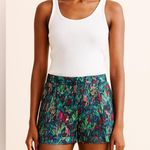 J.Crew NWT  Collection Watercolor 100% Silk Shorts green sz 6 Photo 0