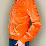 Fifi Collection Vintage Y2K  Orange Velour Logo Hooded Cardigan Photo 1