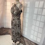 Vince Camuto  Multicolor Chain Halter Neck Leopard Satin Midi Dress Size 14 Photo 5