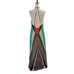 Paper Crane Multicolor Maxi Dress Women Size Medium | 25-18 Photo 1
