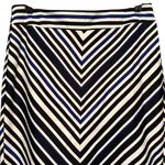 NWT, Ann Taylor Factory Black White Royal Blue Chevron Stripe Pencil Skirt, Sz 6 Photo 4