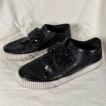 Karl Lagerfeld Paris Black Jules Rhinestone Embellished Leather Sneakers 8.5 M Photo 5