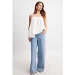 NA-KD NWT Thin Strap Volume Singlet Top Size Large White Bubble Asymmetric Chic Photo 12